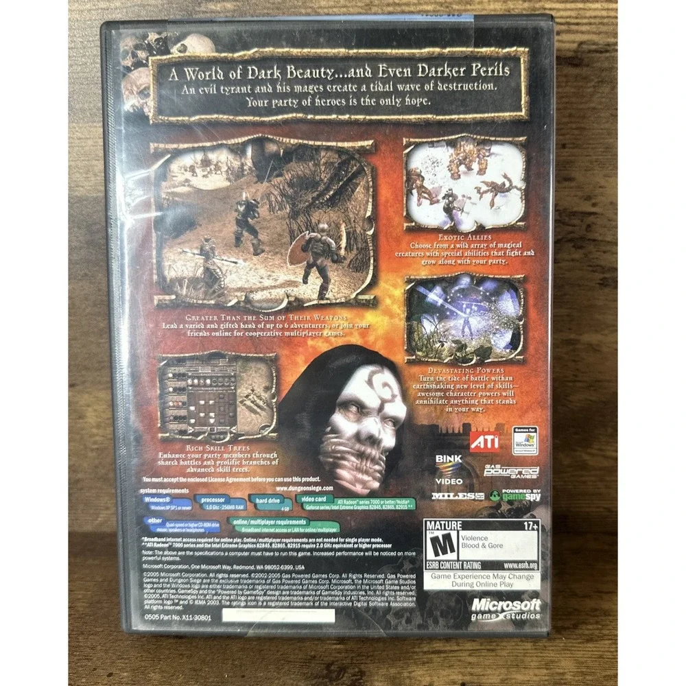 Dungeon Siege II (PC CD-ROM, 2005) 4 Discs with Case Manual Code Game Tested